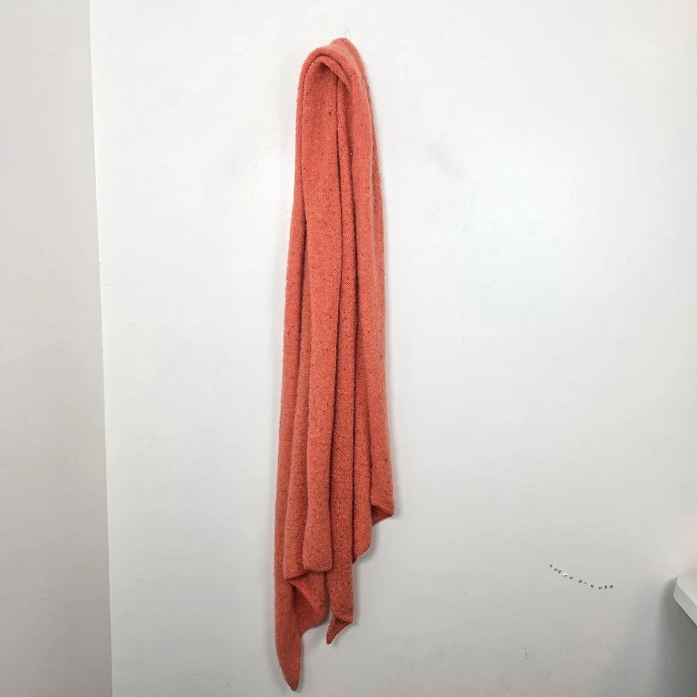 Anthroplogie Orange Navy Speckled Soft Warm‎ Large Rectangular Thick Scarf